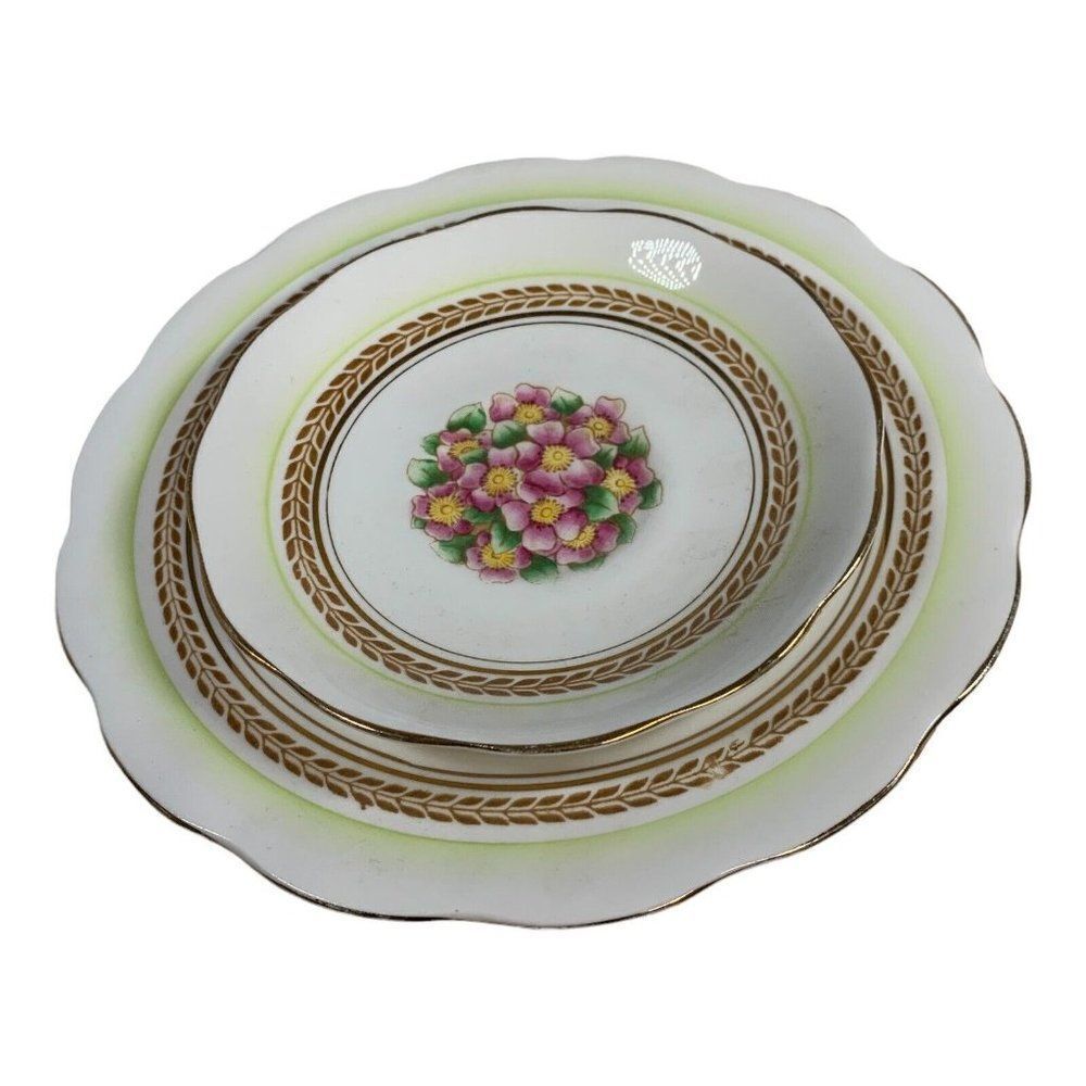 ROYAL ALBERT  Prairie Rose Set Saucer and Salad Plate Bone China England Vintage